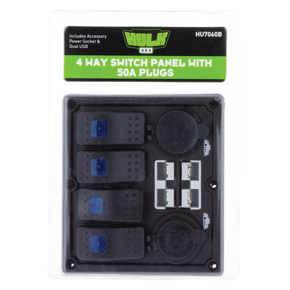 
                  
                    4 WAY SWITCH PANEL W/ 50A PLUGS ACCESSORY POWER SOCKET & DUAL USB
                  
                