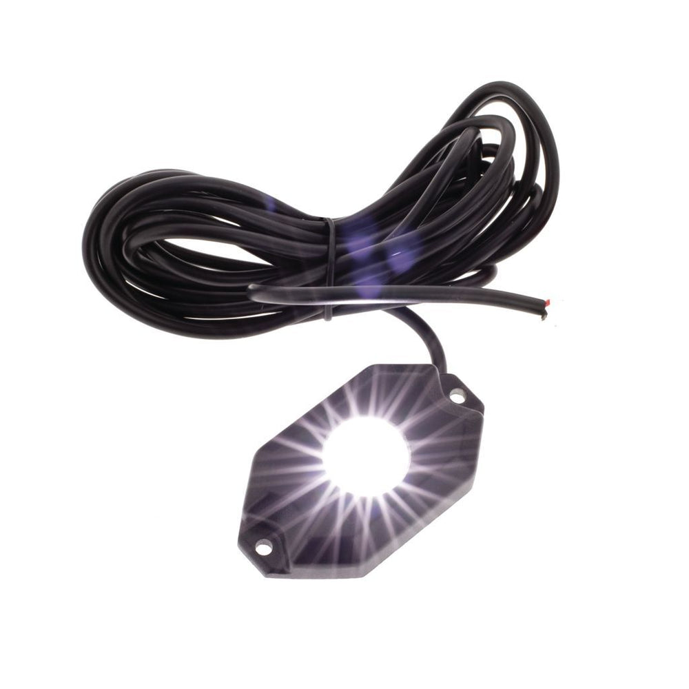 
                  
                    PKT 4 WHT LED ROCK LGHTS 9-32V 18 WATT 120DEG FLOOD BEAM IP68
                  
                