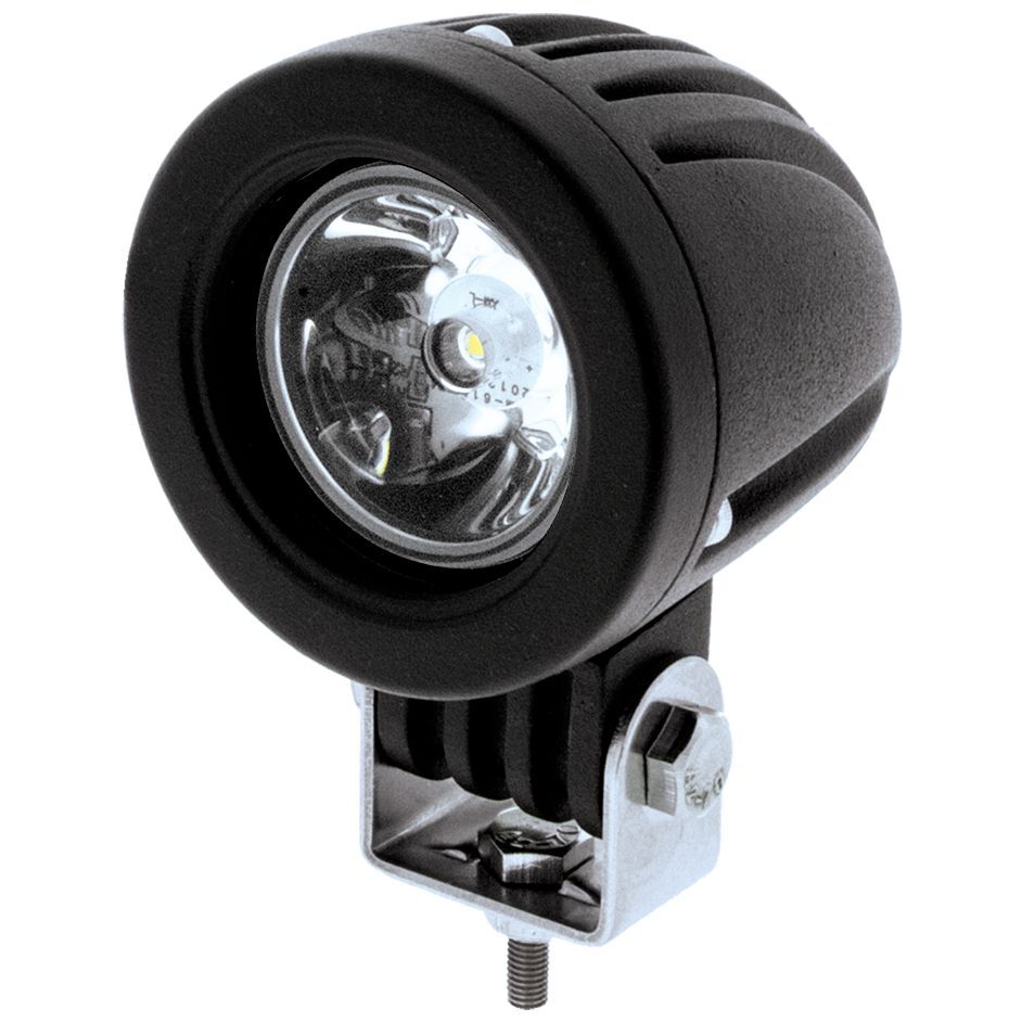 2" ROUND LED WORKLAMP 9-36V, 10W, 1 LED, 1,000 LUMENS, BLACK HOUSING SPOT BEAM