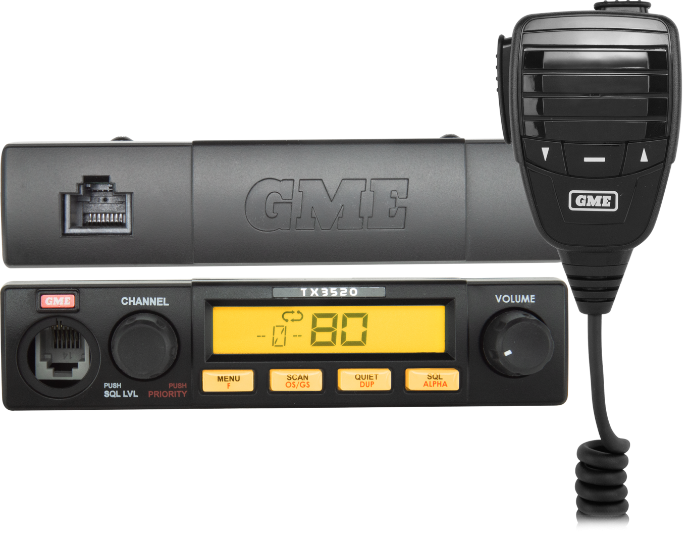 GME UHF CB Radio 5 Watt Compact Remote Head with ScanSuite - TX3520S